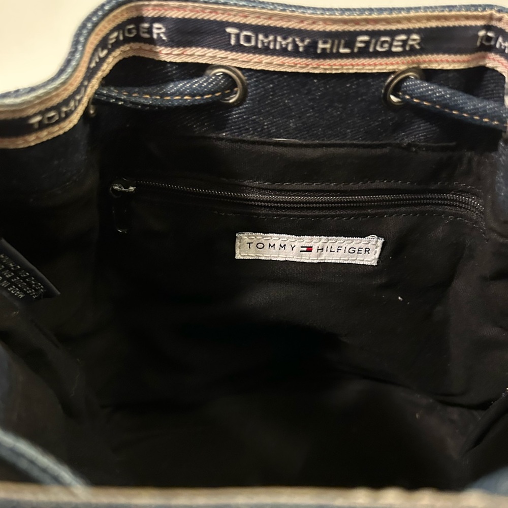 Tommy Hilfiger Vintage Denim Drawstring Cinch Bucket Bag - Picture 6 of 11
